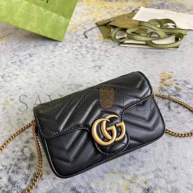 GUCCI MARMONT MATELASSE LEATHER SUPER MINI BAG 476433  (19.5*10.2*5.1cm)